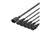 Stromkabel (Intern) - Deltaco DEL-113D - power splitter - IEC 60320 C14 to power IEC 60320 C13 - 2 m - DEL-113D