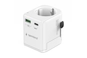 Stromkabel (Extern) - Gembird Grounded universal travel power adapter - 20W - TPA-EU1A1C20-01-W
