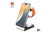 Handys - Adapter und Ladegeräte - FIXED 3in1 Mag ALU Qi2 Wireless Charging station Titanium - FIXMPOS-AL2-TI