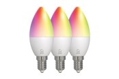 Smart-Home - Deltaco SMART HOME - LED light bulb - shape: C37 - E14 - 4.9 W - RGB light - 2700-6500 K - white (pack of 3) - SH-LE14C37RGB02-3P