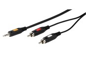 Audio Kabel - Vivanco Audio Cable 1x3.5mm / 2xRCA 1.5m Black - 4008928460308