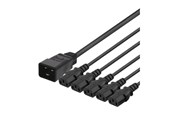Stromkabel (Intern) - Deltaco DEL-113Q - power splitter - IEC 60320 C20 to power IEC 60320 C13 - 3 m - DEL-113Q