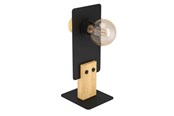 Lampen - EGLO BRAMERTON TISCH E27 SCHWARZ/HOLZ FSC - 43754