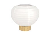 Lampen - EGLO SUMMERHILL TISCH H200 E27 HOLZ/WEISSES PAPIER SIEB FSC - 44067