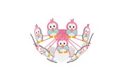 Lampen - EGLO VIKI 2 DECKENLEUCHTE MIT EULEN ROSA - 95637