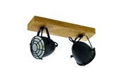Lampen - EGLO GATEBECK SPOT 2XE14 HOLZ/SCHWARZ - 49077