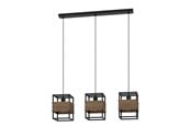 Lampen - EGLO DEVESHAM LANGER TISCH 3XE27 SCHWARZES HOLZ - 43805