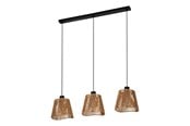 Lampen - EGLO LAVISTER LONG TABLE L910 3XE27 SCHWARZ/NATUR FSC - 44073