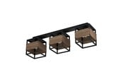Lampen - EGLO EVESHAM DECKENLEUCHTE 3XE27 SCHWARZES HOLZ - 43804