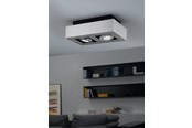 Lampen - EGLO LOKE 1 DECKENLEUCHTE 2L ALUMINIUM GEBÜRSTET - 91353