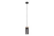 Lampen - EGLO KILNSDALE PENDELLEUCHTE E27 SCHWARZ/HOLZ - 43833