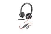 Kopfhörer/Headsets - HP Poly Blackwire 8225 Stereo Microsoft Teams Certified USB-C Headset +USB-C/A Adapter (8X225AA) - 8X225AA