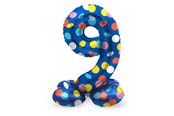 Spielzeug - Folat BV Standing Foil Balloon Colorful Dots Number 9 - 72cm - 63979