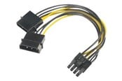Stromkabel (Intern) - Akasa - power adapter - 4 PIN internal power to 8 pin PCIe power (6+2) - 15 cm - AK-CBPW20-15