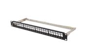 Netzwerkzubehör - Lanberg Patch Panel Blank 24-Port 1U 19" FTP for Keystone Modules Black - PPKS-0924-B