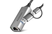 Netzwerkadapter (Netzkarte, Druckserver, u.s.w.) - AXAGON Gigabit Ethernet Adapter USB-C+ USB-A - ADE-TXCA