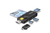 Speicherkarten Lesegerät/Adapter - AXAGON USB Smart Card / ID Card & SD / microSD / SIM Card PocketReader - CRE-SMP2A