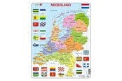 Puzzle - Selecta Play - Larsen Jigsaw Puzzle Map of the Netherlands with Provinces and Flags 48 pcs. - LA-K53-NL