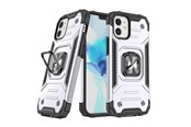 Handys - Cover & Cases - Wozinsky Ring Armor case for iPhone 14 armored cover magnetic holder ring silver - 9145576265499