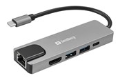 Dockingstationen - Sandberg USB-C 5-in-1 Travel Dock - 336-99
