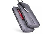 USB-Hubs - AXAGON Gen2Combo 12-in-1 USB-C 10 Gbps HUB USB-Hubs - USB 3.2 - 12 - Grau - HMC-12GM2