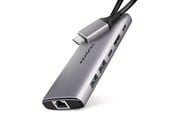 USB-Hubs - AXAGON Combo 6-in-1 USB-C 10 Gbps HUB USB-Hubs - USB 3.2 - 6 - silber - HMC-6G2L