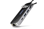 USB-Hubs - AXAGON Glass 6-in-1 USB-C 5 Gbps Hub USB-Hubs - USB 3.2 - 6 - Schwarz - HMC-6GLN