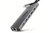 USB-Hubs - AXAGON Dual 4K Display USB-C 5 Gbps 7-in-1 HUB USB-Hubs - USB 3.2 - 7 - Grau - HMC-7HX2