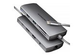 USB-Hubs - AXAGON SuperSpeed USB-C Hub USB-Hubs - USB 3.2 - 9 - Grau - HMC-8HLSA