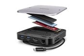 USB-Hubs - AXAGON UFO 9-in-1 USB-C 10 Gbps HUB USB-Hubs - USB 3.2 - 8 Anschlüsse - Schwarz - HMC-UFO
