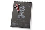 Blöcke, Formulare und Notizbücher - SMLT Drawing pad with BLACK paper. A4. 165g. - SM105-A4
