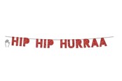 Hobby-Zubehör - SCANSEASON Guirlande HIP HIP HURRA rød glitter - 100358