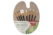 Hobby-Zubehör - Creative Craft Group Wooden palette with 8 brushes. - AR0822/GE