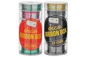 Hobby-Zubehör - Creative Craft Group Gift ribbon 6 wide rolls in round box. Ace - CR0998K/GE