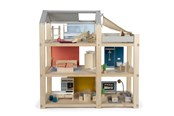 Dolls & Accessories - Small Foot Natural Doll House with Furniture - 12541