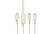 USB Kabel - Dudao L7SF 2in1 cable USB-C - USB-C / Lightning 100W 1.2m - beige - 6976625331062