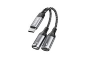 USB Kabel - Dudao L13C+ 2in1 USB-C Adapter - Gray - 6976625332823