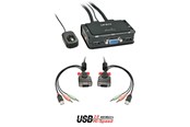 KVM Switches - Lindy VGA KVM Switch Compact USB 2.0 Audio 2 Port - KVM / audio / USB switch - 2 ports - 42342