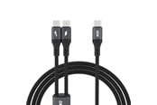 USB Kabel - Dudao L3F 2in1 Cable 100W 1.2m 2 x USB-C - Black - 6976625333493