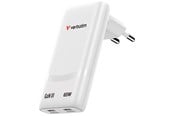 Handys - Adapter und Ladegeräte - Verbatim Fold 'n' Go GaN Charger 65W EU plug White - 32355