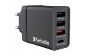 Handys - Adapter und Ladegeräte - Verbatim 30W 4-Port USB Wall Charger - Black - 49700