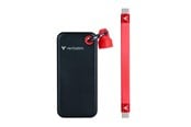 SSD - Verbatim Pocket SSD - 2TB - USB 3.2 Gen 2 - Schwarz / Rot - 32196