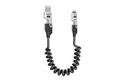 USB Kabel - Dudao L20 Pro 4-in-1 USB-A / USB-C - Lightning / USB-C Cable - Black - 6976625334797
