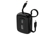 Powerbank (Akku) - Dudao K32 Powerbank 22.5W 10000 mAh with Built-in USB-C/ Lightning Cable - Black - 10000 mAh - 6977196682027