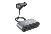 Handys - Adapter und Ladegeräte - Dudao car charger 2x USB / 3x cigarette lighter splitter black (R1Pro black) - 6973687240547