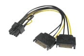 Stromkabel (Intern) - Akasa - power adapter - SATA power to 8 pin PCIe power (6+2) - 15 cm - AK-CBPW19-15