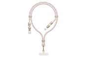 USB Kabel - Dudao L20MAX 4in1 Cable / Lanyard USB-A / USB-C / Lightning PD QC 65W 1.5m - Pink - 6976625334421