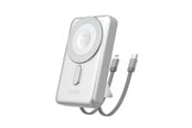 Powerbank (Akku) - Dudao K29 10000mAh PD 20W MagSafe Powerbank with Metal Case Stand and Built-in USB-C/ Lightning Cables - Silver Powerbank (Akku) - silber - 10000 mAh - 6977196680252