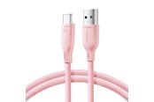 USB Kabel - Joyroom Multi-Color Series S-A34 USB-A / USB-C Cable 100W 1m - Pink - 6941237110411