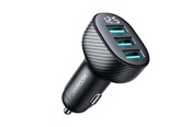 Handys - Adapter und Ladegeräte - Joyroom JR-CCD03 3.4A car charger with 3x USB-A display - black - 6941237112002